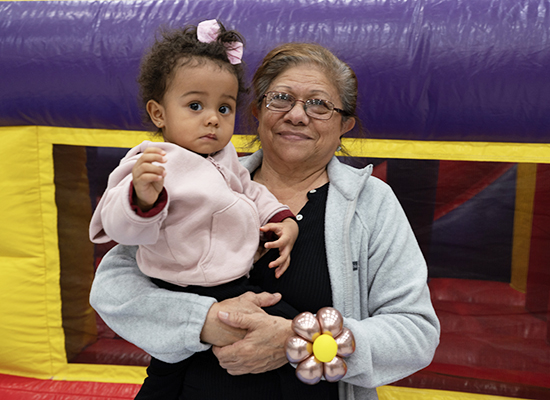 family members at community event