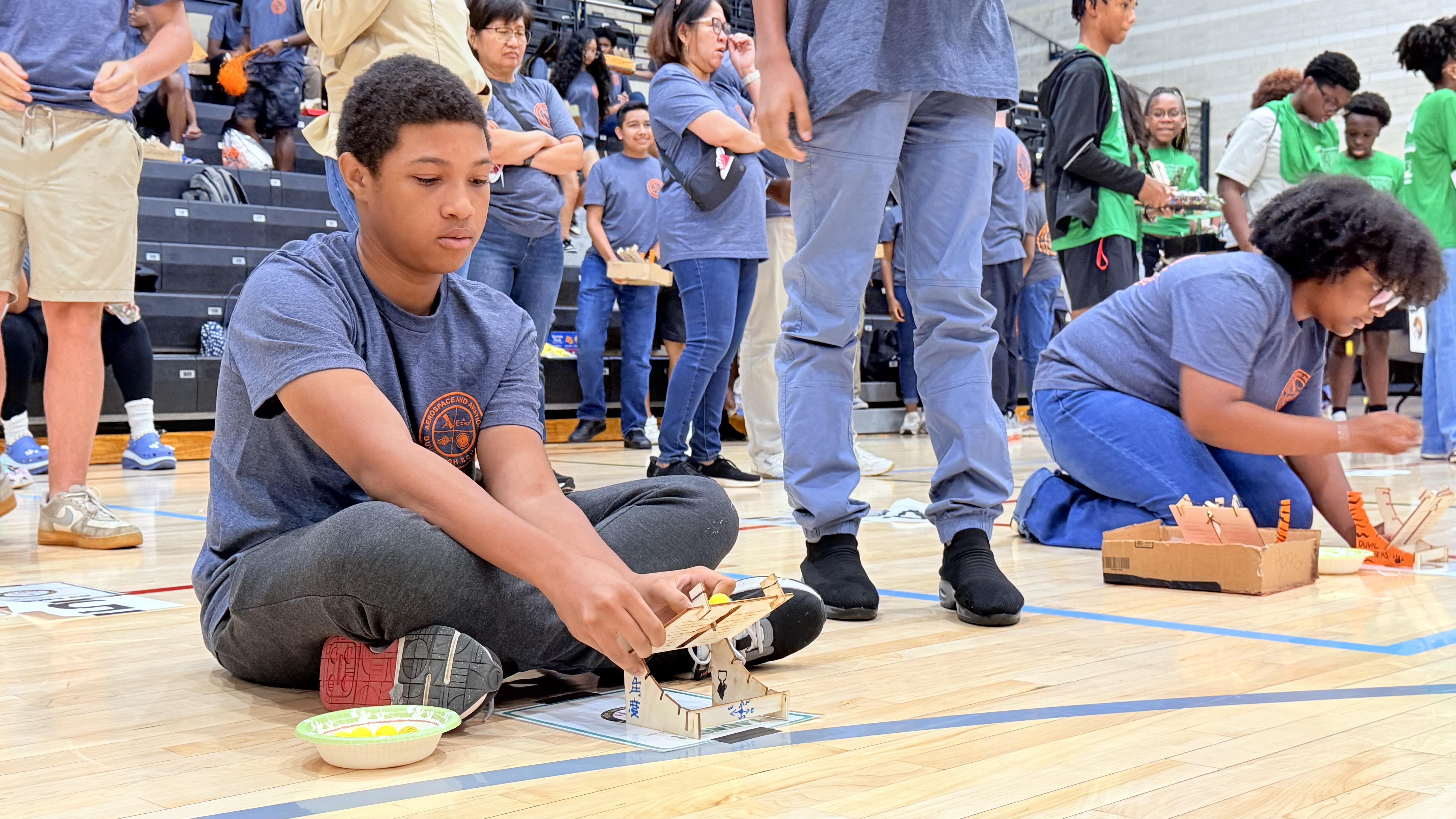 boy blue shirt stem project