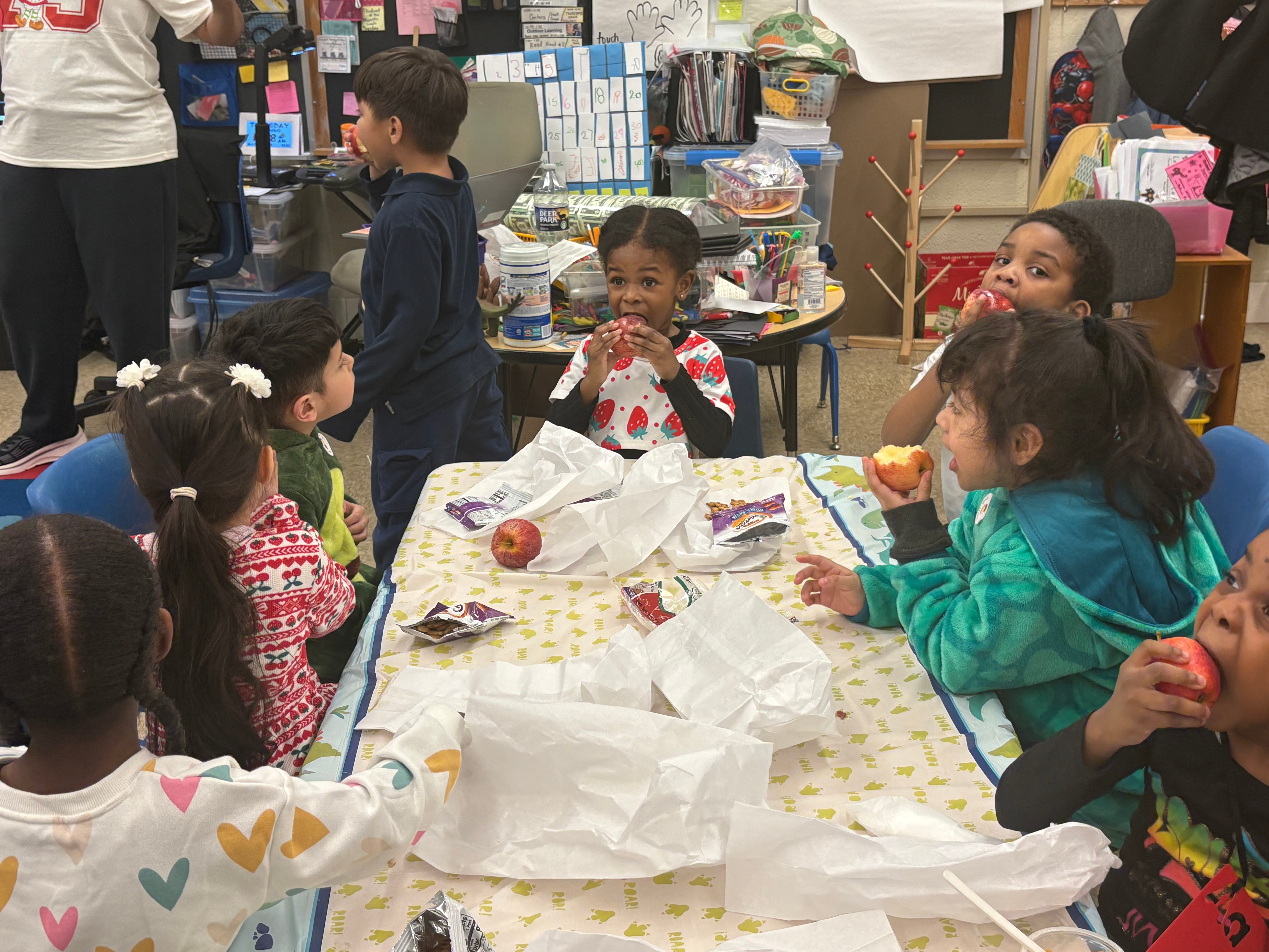 Children eating breakfast