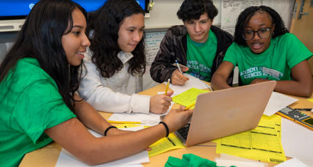 students working in group