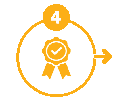 step 4 award ribbon with checkmark