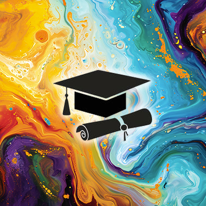 colorful-marble-paint-graduation-cap-diploma