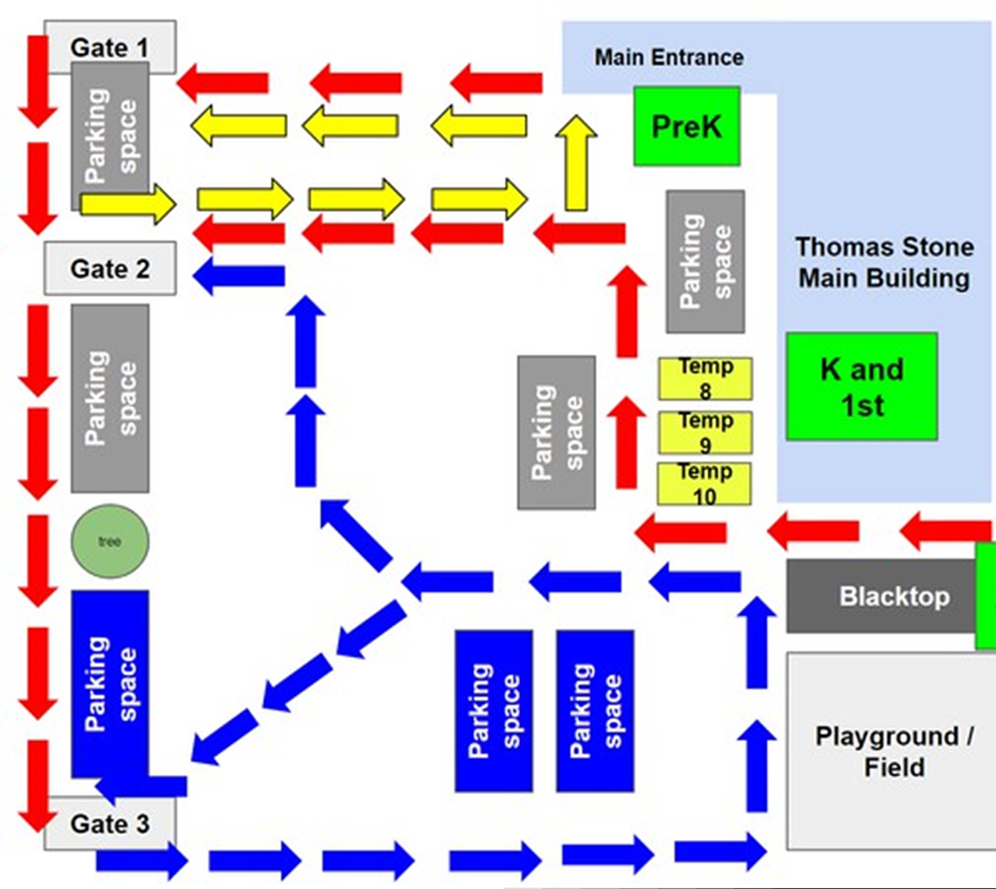 Thomas Stone Elementary dismissal map