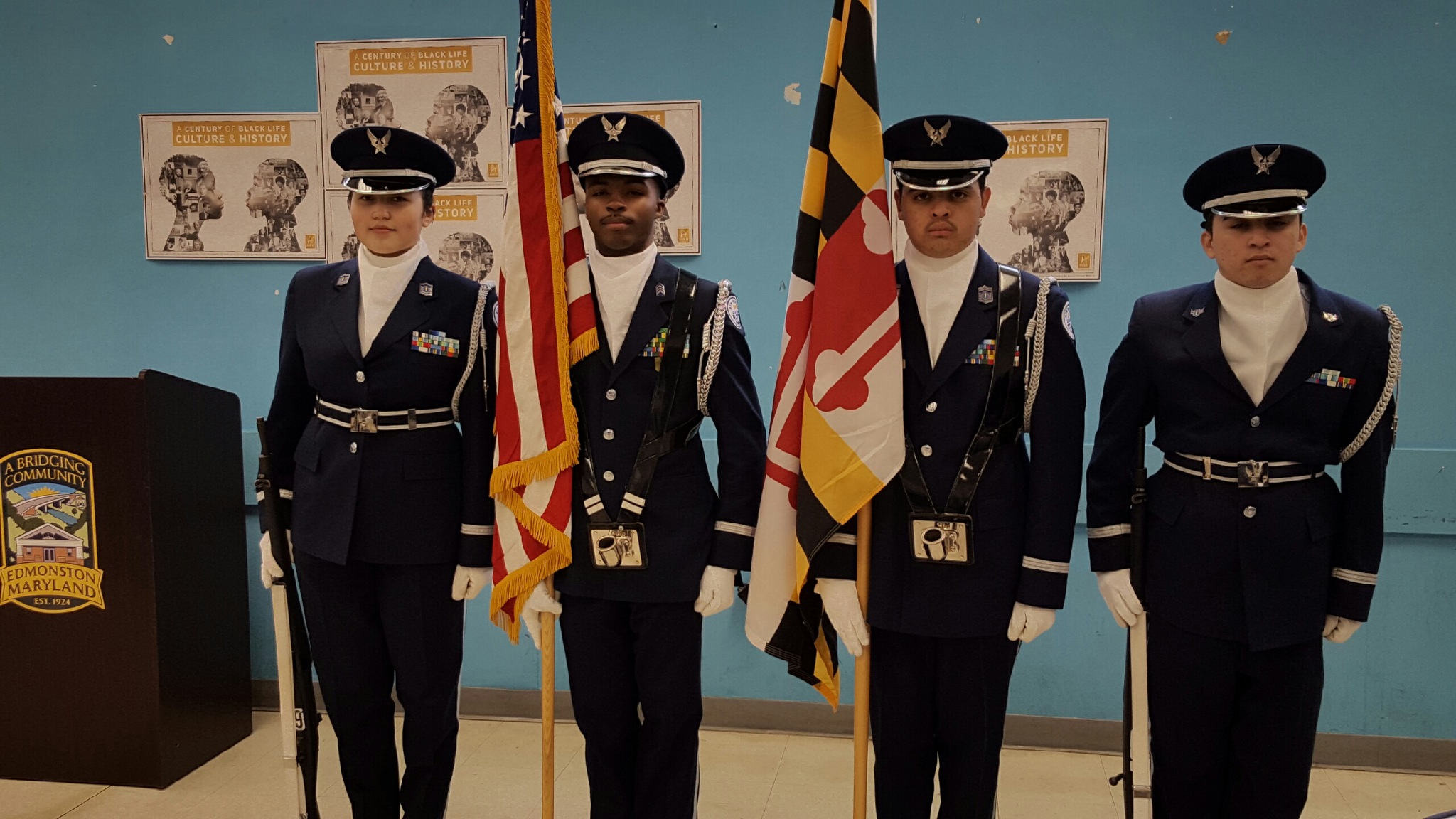 Bladensburg-AFJROTC-drill-team-Presentation-of-Colors-at-Black-History-Month-Edmonston.jpg