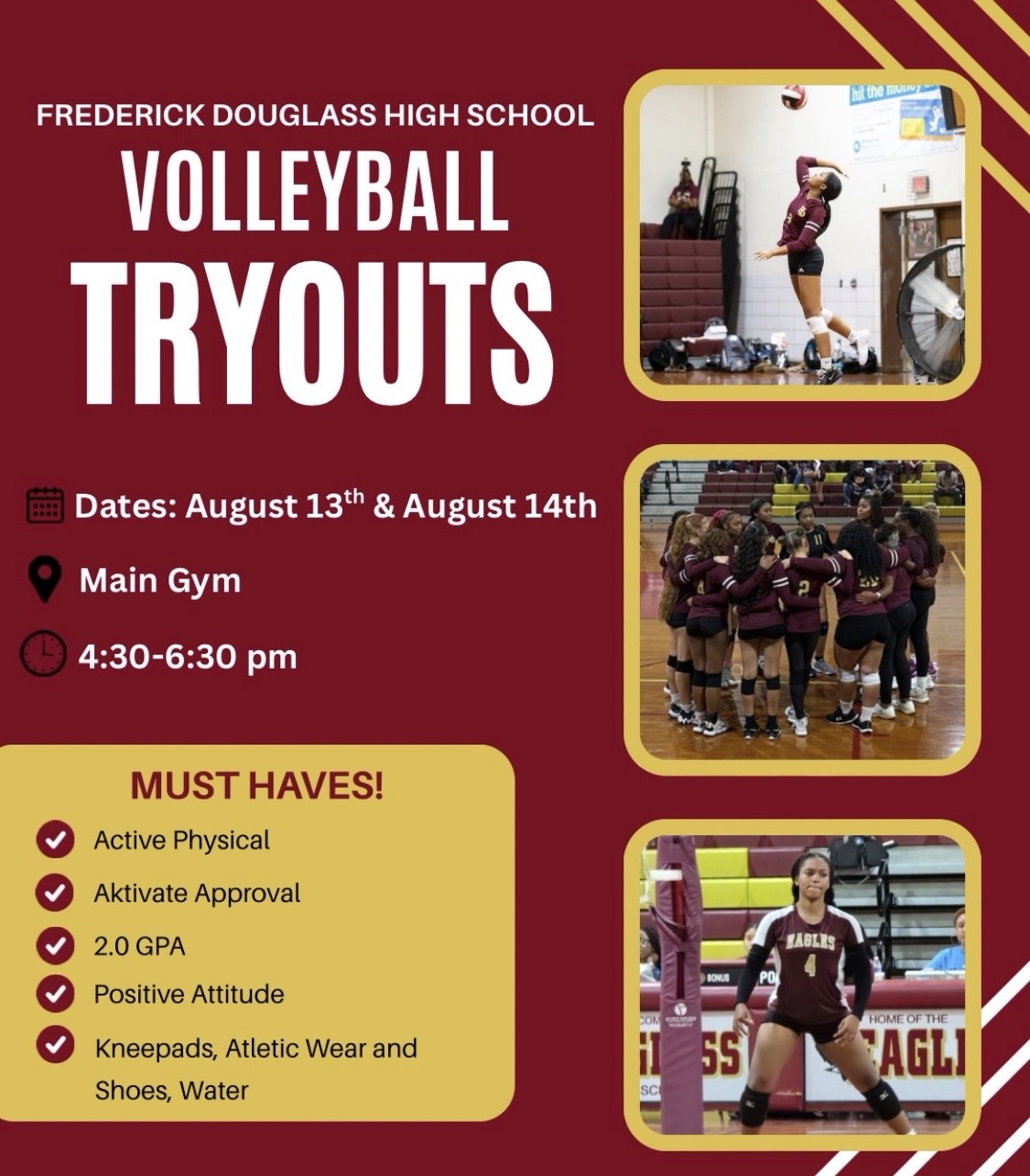volleyball tryouts flyer