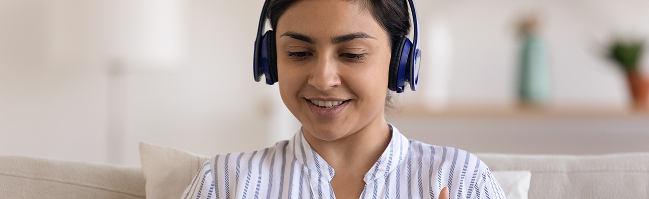 Woman with headphones